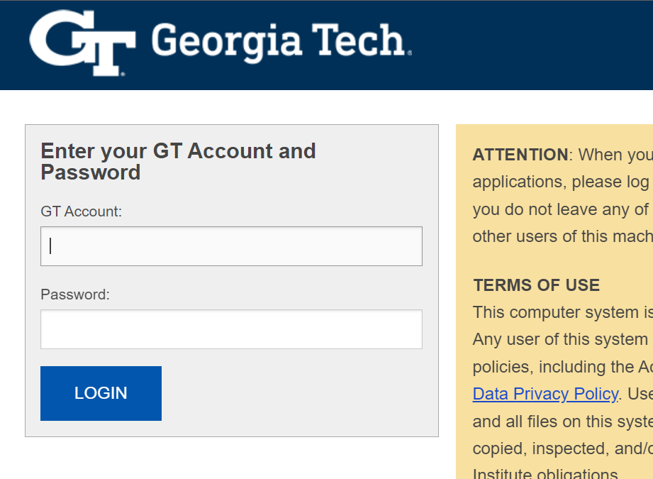 A screenshot of a login page